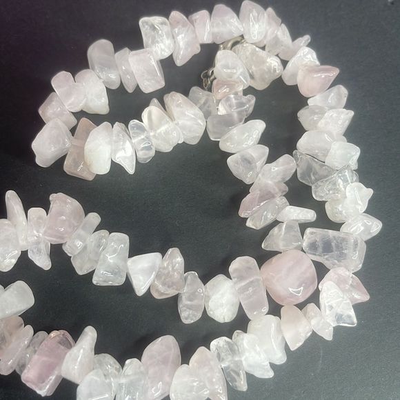 Rose Quartz Crystal Chip Necklace - Picture 7 of 14